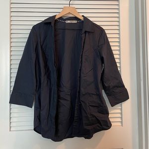 Navy blue button down shirt